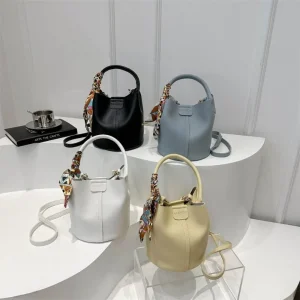 New Large-capacity Fashionable and Sweet Handbags Portable Crossbody Bags Korean Bucket Bag PU Bag Shoulder Bags